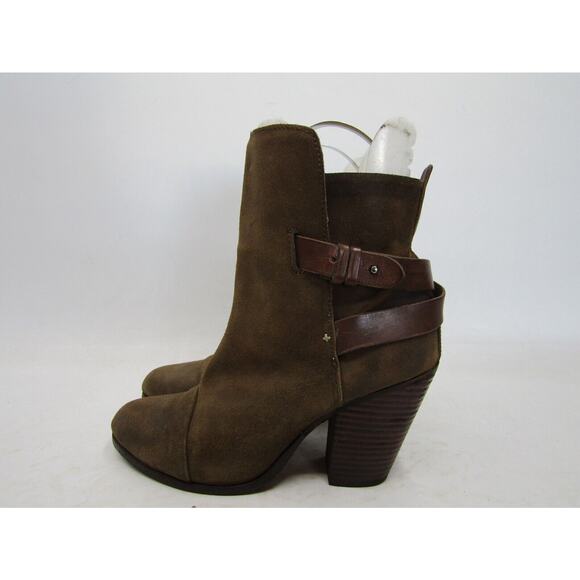 RAG & BONE Womens Size 39 EUR Brown Suede Buckle Ankle Fashion Boots Bootie